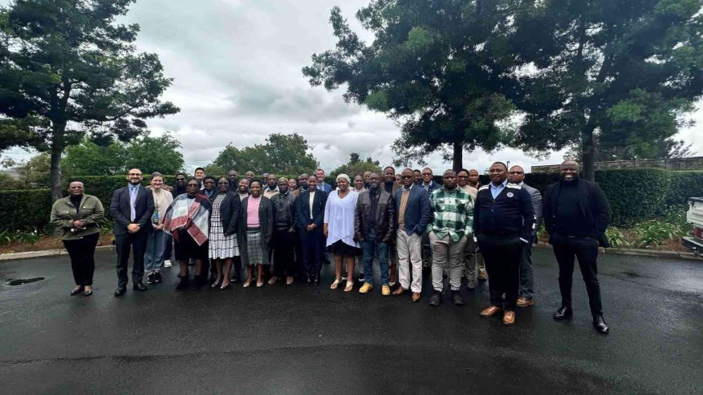 Outside group photo of workshop participants