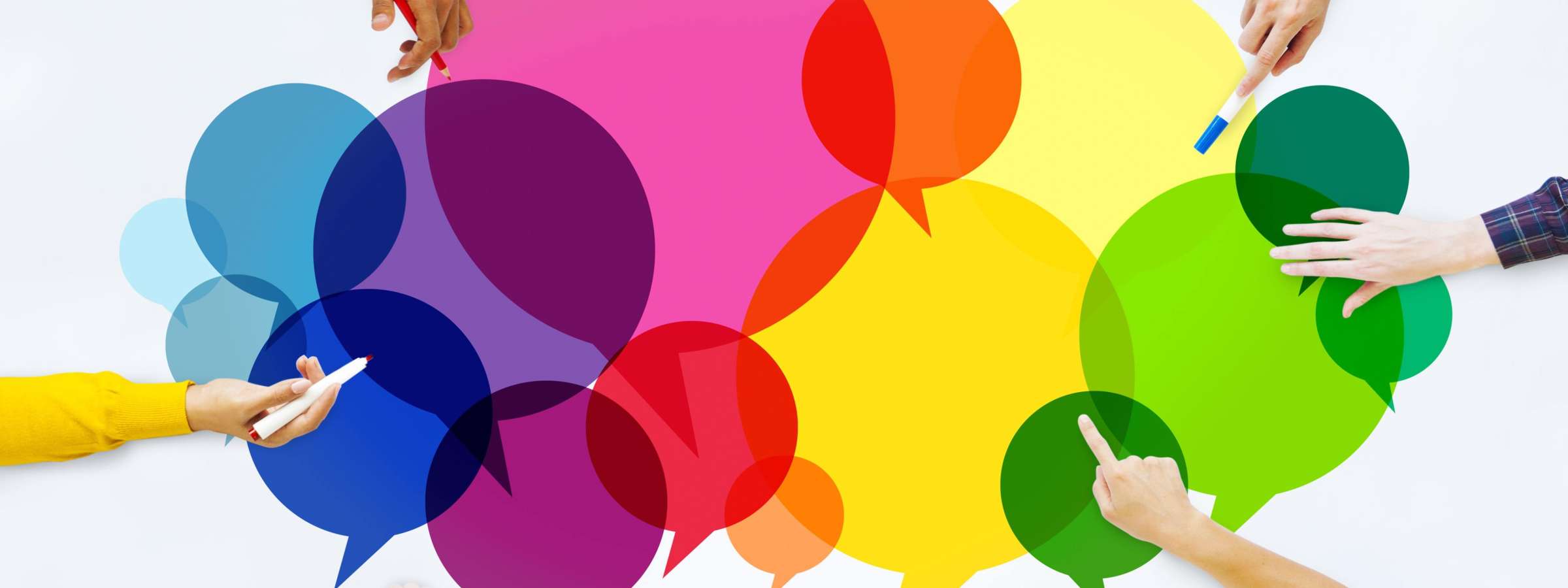 Concept of colourful speech bubbles